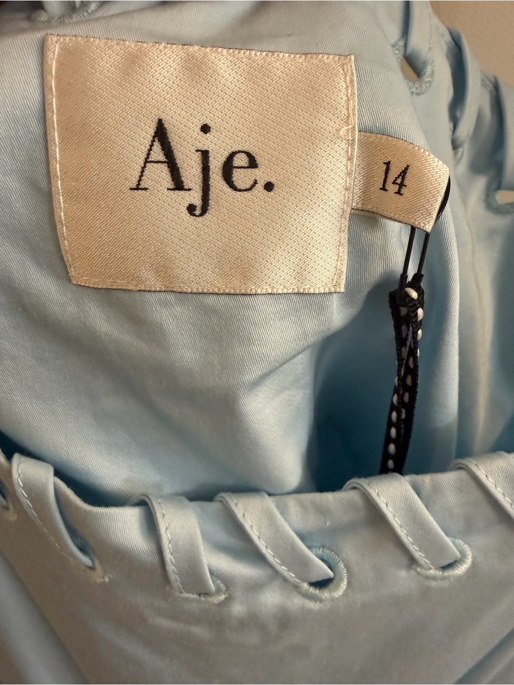 Aje Hushed Mini Dress Sky, size 14 - Picture 7 of 8